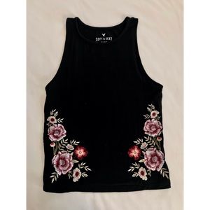 Forever 21 Embroidered Floral Tank Top